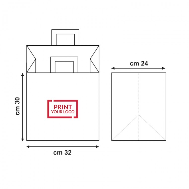 Sacos de papel para take-away 32+24x30