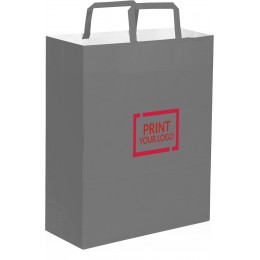 Colored paper bags with flat handles 19+7x24