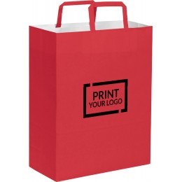 Colored paper bags with flat handles 26+14x39