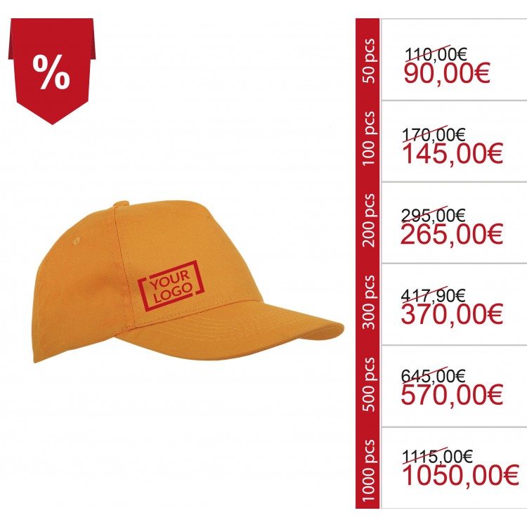 Gorras personalizadas de algodón con velcro para eventos promocionales