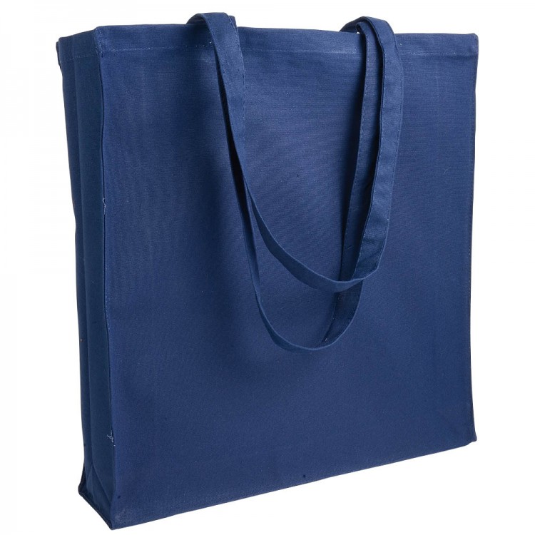 Coloured canvas bag with gussets