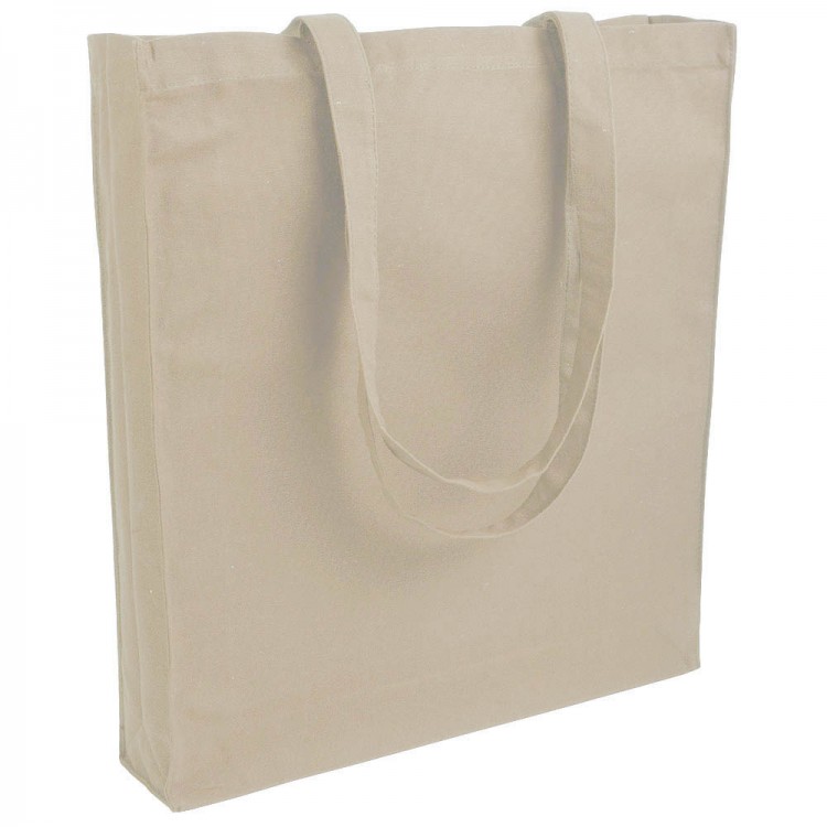 Natural cotton bag with gussets