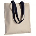 Natural cotton bag with coloured handles