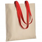 Natural cotton bag with coloured handles