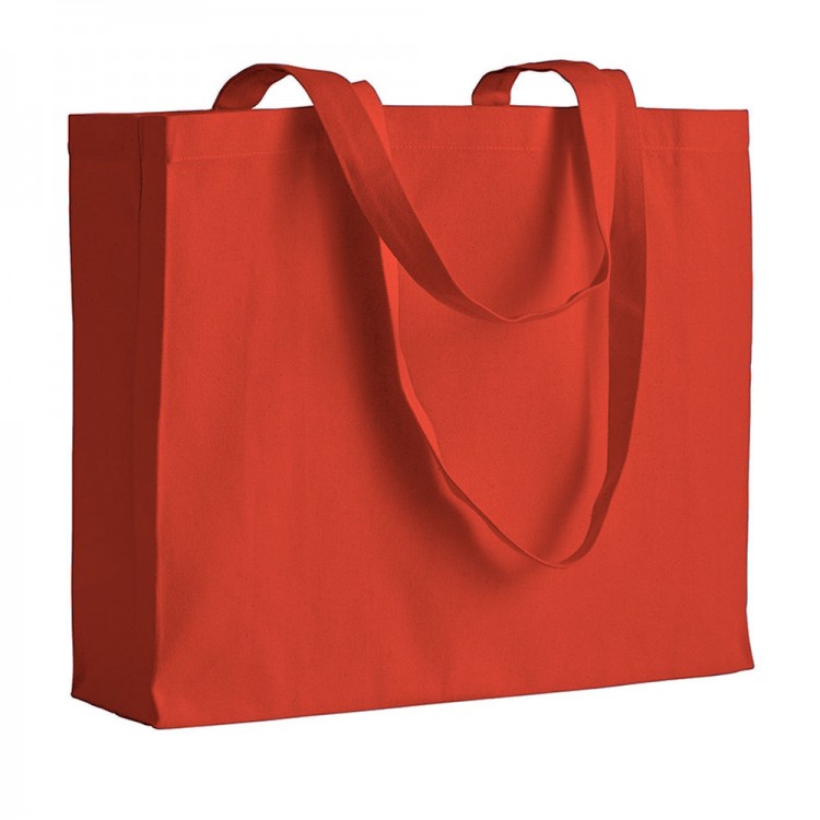 Shopper in cotone colorato con soffietti