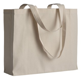 Natural cotton bag with gussets