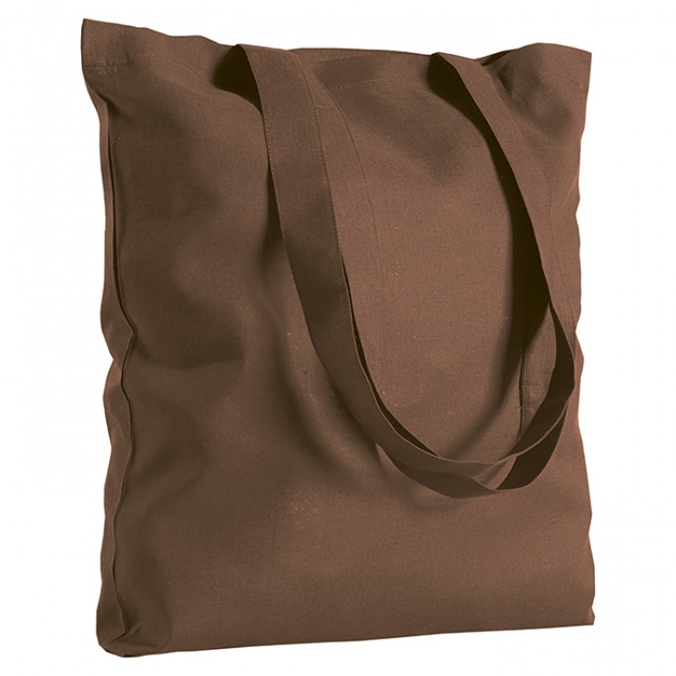 Borsa in cotone naturale personalizzabile, con manici lunghi, dimensioni 38x42 cm