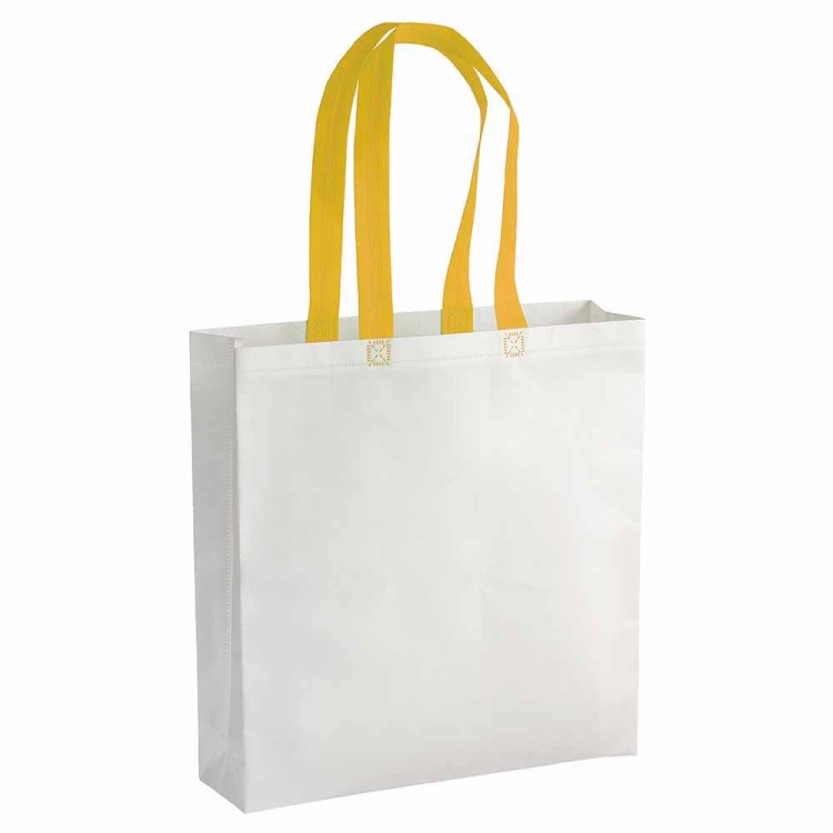 Non-woven bag with colored handles