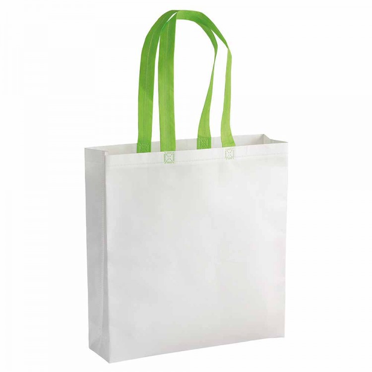 Non-woven bag with colored handles