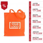 Bolsas personalizadas de TNT con asas largas y personalización a 1 color