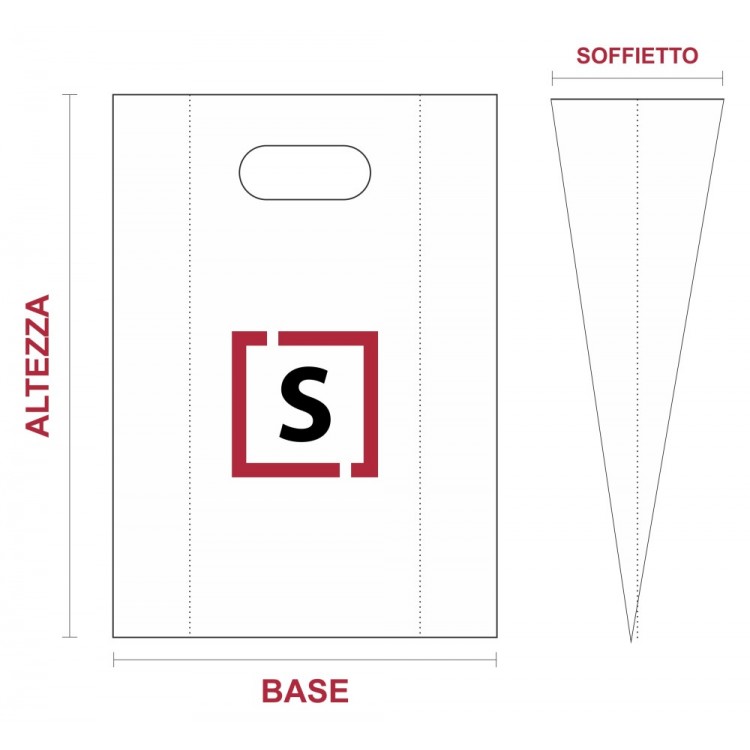 Shopper in plastica personalizzate con manici a fagiolo, resistenti e versatili