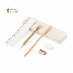 Writing set made of wheat fibre