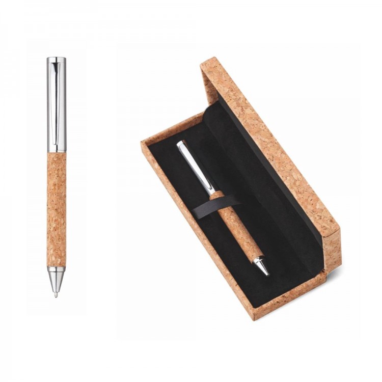 Cork pen with case