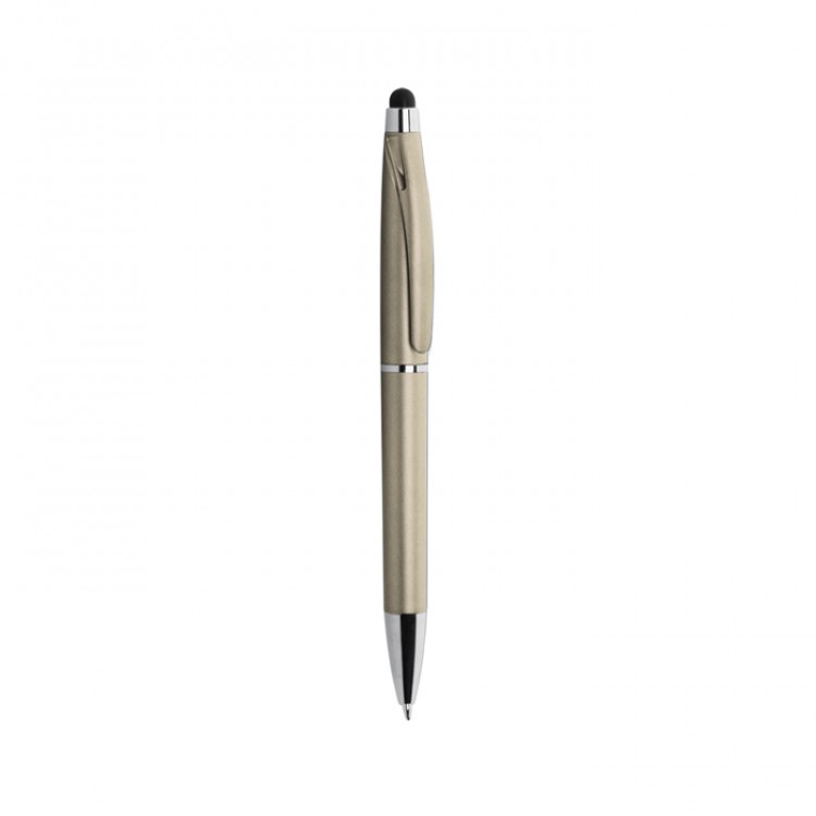 Ballpoint pen with touch screen rubber