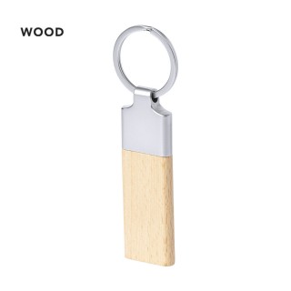 Metal and wood keyring