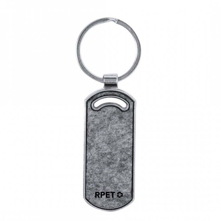 RPET and metal keyring