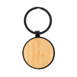 Metal and bamboo keyring