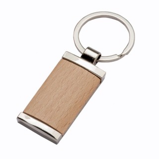 Keyring in wood and metal