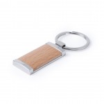 Metal and wood keyring