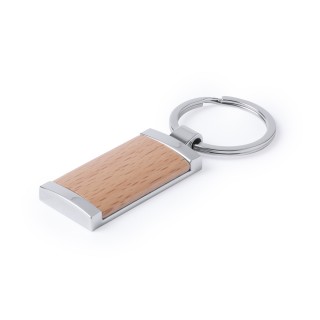 Metal and wood keyring