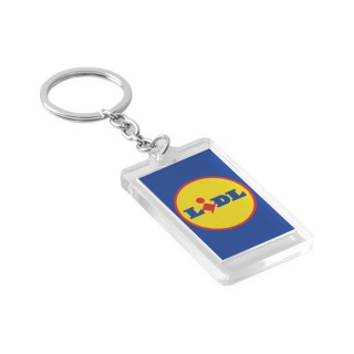 Keyring with transparent plastic structure