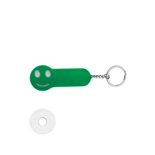 Keyring with removable coin