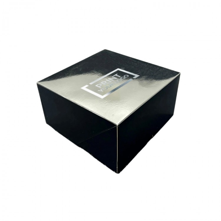 Laminated foldable cake boxes personalised with screen or hot foil printing