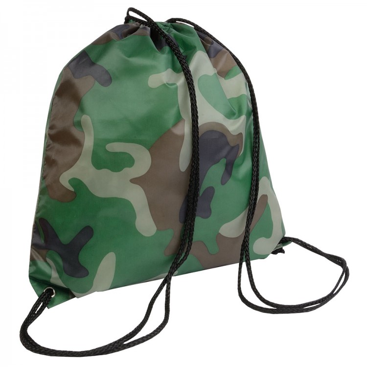 Mochila de cuerdas de poliéster camuflaje