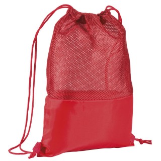 Drawstring bag with mesh net