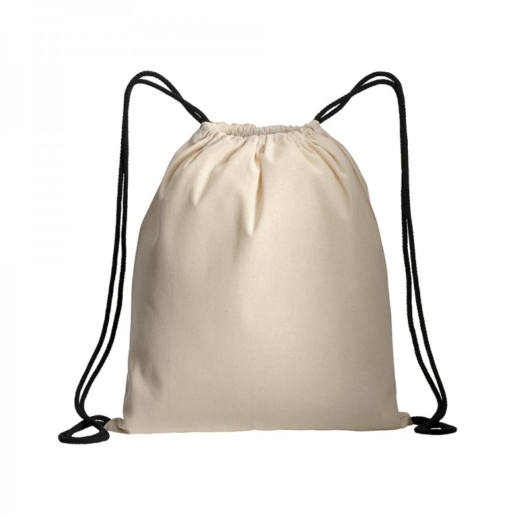 Drawstring bag in natural cotton 