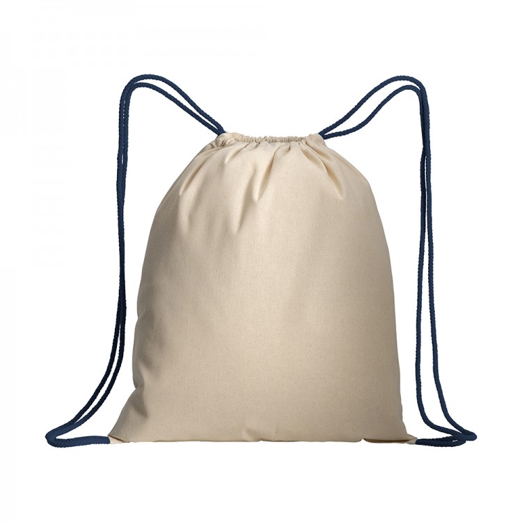 Drawstring bag in natural cotton 