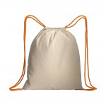 Drawstring bag in natural cotton 